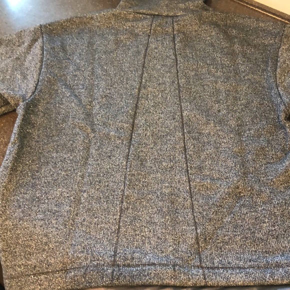 H HALSTON Metallic Charcoal Funnel Neck Top - Picture 3 of 14